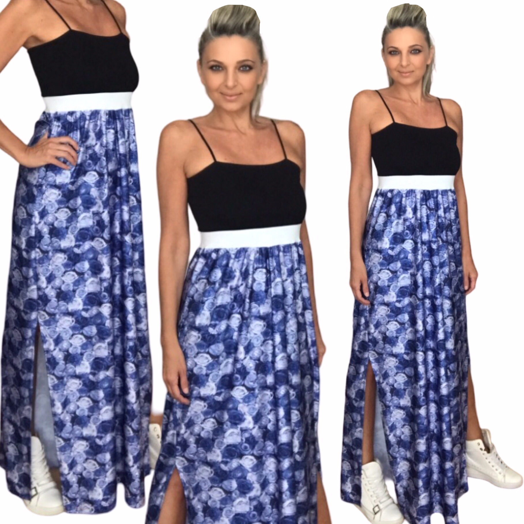 Dlouhé letní šaty BOROS DR-L-ROS01